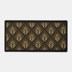 Geometrisches Schwarz-Gold-Design Schreibtischunterlage