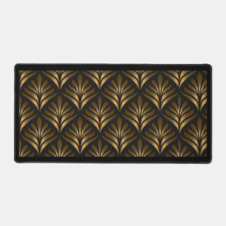 Geometrisches Schwarz-Gold-Design Schreibtischunterlage