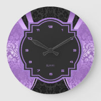 Geometrisches Schwarz-Lila Damasken-Design