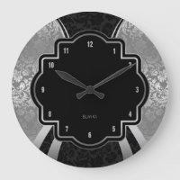 Geometrisches Schwarz-Silber-Damasdesign