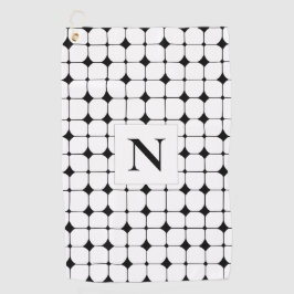 Geometrisches Schwarz und Weiß Golfhandtuch