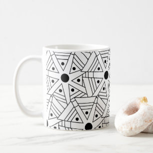 Geometrisches Schwarz und Weiß Kaffeetasse