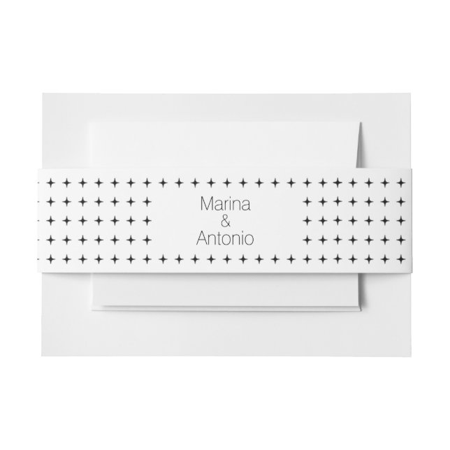 Geometrisches Schwarz-Weiß-Muster Einladungsbanderole (Vorderseite Beispiel)