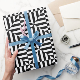 Geometrisches Schwarz-Weiß-Muster Geschenkpapier