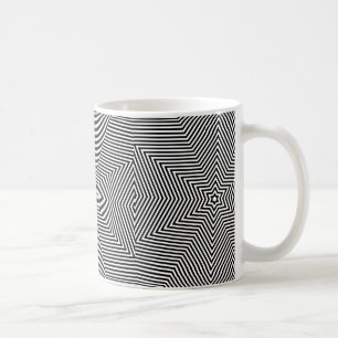 Geometrisches Schwarz-Weiß-Streifenmuster Kaffee T Kaffeetasse