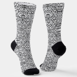 Geometrisches Schwarz-weißes Design abstrakte Kuns Socken