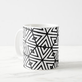 Geometrisches Schwarz-weißes Hexagon-Honeycomb-Mus Kaffeetasse