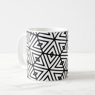 Geometrisches Schwarz-weißes Hexagon-Honeycomb-Mus Kaffeetasse