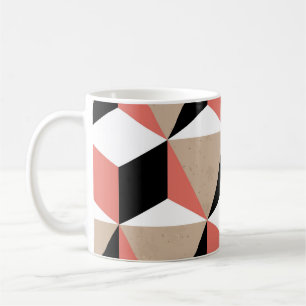Geometrisches Schwarz-weißes Korallenmuster. Kaffeetasse