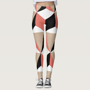 Geometrisches Schwarz-weißes Korallenmuster. Leggings