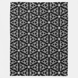 Geometrisches Schwarz-weißes und Silver Geometrism Fleecedecke