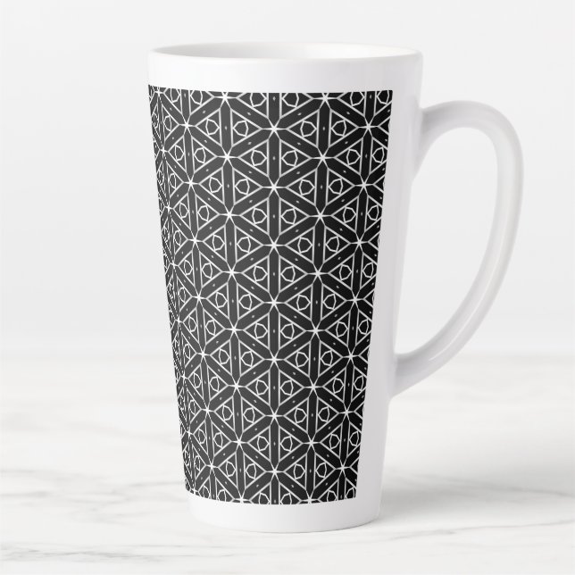 Geometrisches Schwarz-weißes und Silver Geometrism Milchtasse (Rechts)