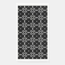 Geometrisches Schwarz-weißes und Silver Geometrism Serviette
