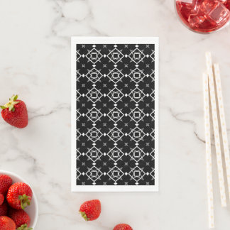 Geometrisches Schwarz-weißes und Silver Geometrism Serviette
