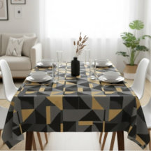 Geometrisches schwarzes, graues und goldenes Tisch