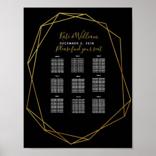 geometrisches schwarzes Tischkonzept Party/Hochzei Poster