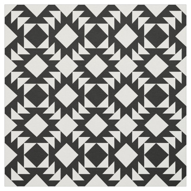 Geometrisches Schwarzweiss-Muster Stoff (Muster)