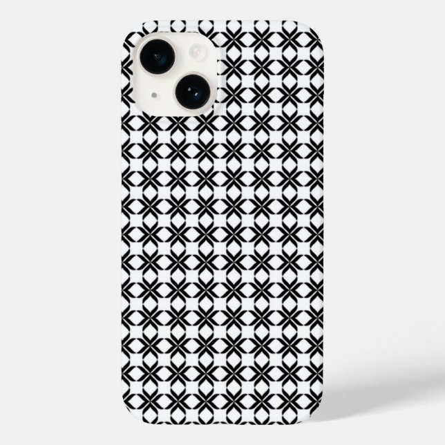 Geometrisches Schwarzweißmuster Case-Mate iPhone Hülle (Rückseite)
