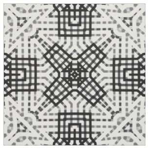 Geometrisches Schwarzweißmuster Stoff