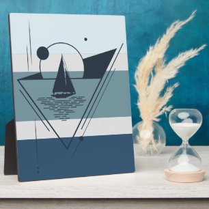Geometrisches Segelboot Moderne Kunst Fotoplatte