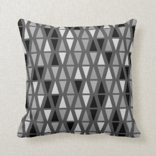 Geometrisches silbernes graues Dreiecke-Sofa-Wurfk Kissen