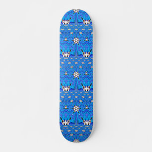 geometrisches Skateboard des blauen Gitters