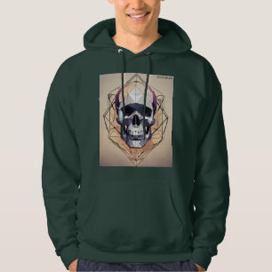 Geometrisches Skull-Logo Hoodie