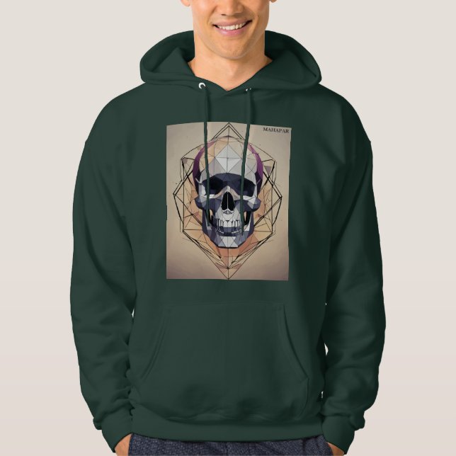 Geometrisches Skull-Logo Hoodie (Vorderseite)