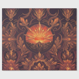 Geometrisches Sonnenuntergangs-Muster 2024 Geschenkpapier