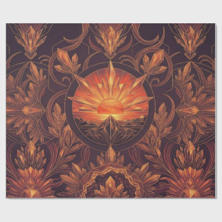 Geometrisches Sonnenuntergangs-Muster 2024 Geschenkpapier