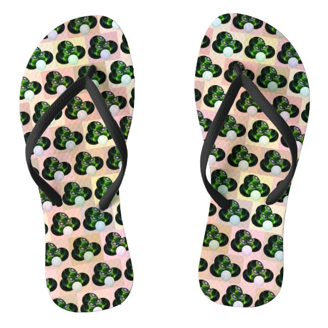 Geometrisches Spiel: Checked Lawn Bowls in Block A Flip Flops (Fußbett)