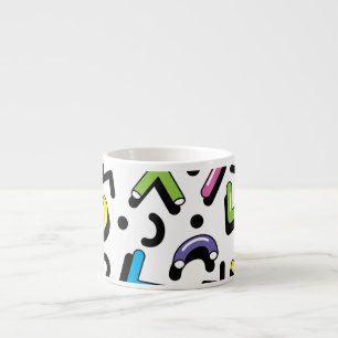 Geometrisches Spiel: Doodle-Formen-Muster Espressotasse