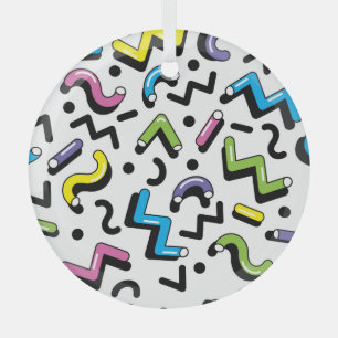 Geometrisches Spiel: Doodle-Formen-Muster Ornament Aus Glas