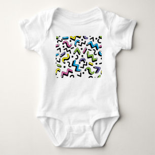 Geometrisches Spiel: Muster der Doodle-Formen Baby Strampler