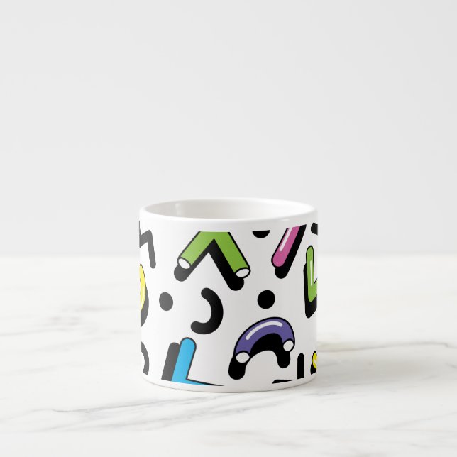 Geometrisches Spiel: Muster der Doodle-Formen Espressotasse (Vorderseite)