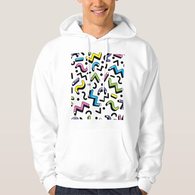 Geometrisches Spiel: Muster der Doodle-Formen Hoodie (Vorderseite)