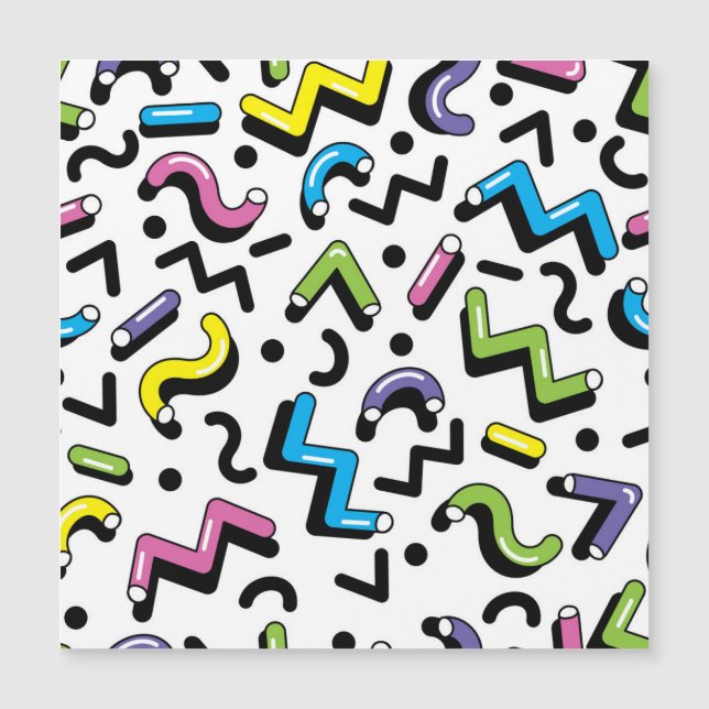 Geometrisches Spiel: Muster der Doodle-Formen Magnetkarte (Vorderseite)