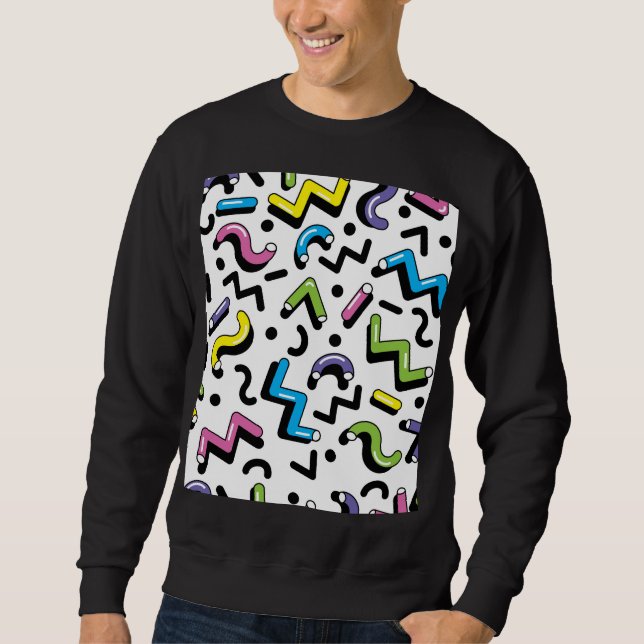 Geometrisches Spiel: Muster der Doodle-Formen Sweatshirt (Vorderseite)