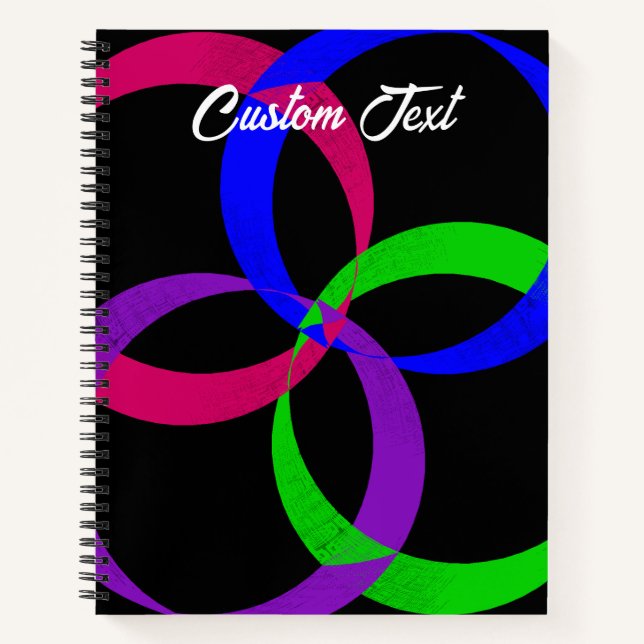 Geometrisches SpiralNotebook mit mehreren Farben Notizbuch (Vorderseite)