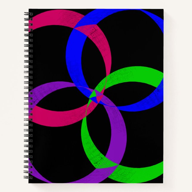 Geometrisches SpiralNotebook mit mehreren Farben Notizbuch (Vorderseite)