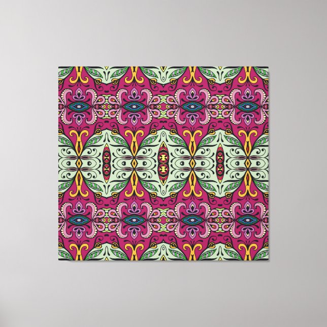 Geometrisches Stammbaum Ethnic Doodle Leinwanddruck (Vorderseite)