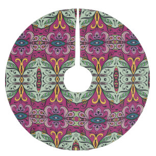 Geometrisches Stammbaum Ethnic Doodle Polyester Weihnachtsbaumdecke