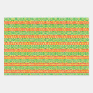 Geometrisches Stammes-Retro-Mid-Century-Muster Geschenkpapier Set