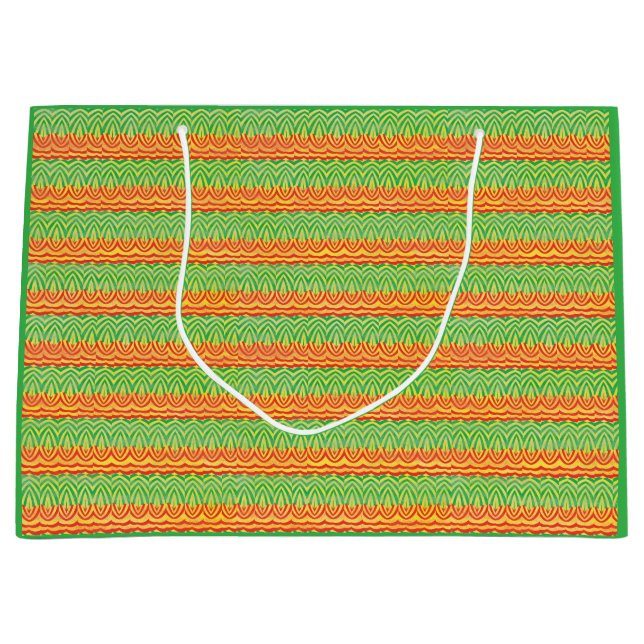 Geometrisches Stammes-Retro-Muster im Stil der Mit Große Geschenktüte (Vorderseite)