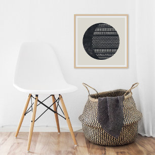 Geometrisches Stammesmuster-Eclipse-Mond-Kunstpost Poster