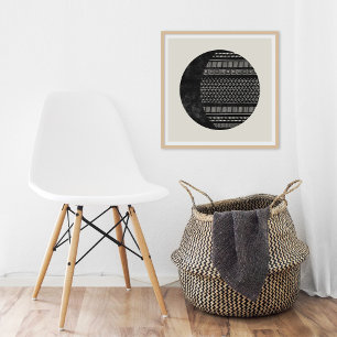 Geometrisches Stammesmuster Finsternis Mond Kunst Poster