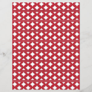 Geometrisches Stammkunstmuster rot-weiß