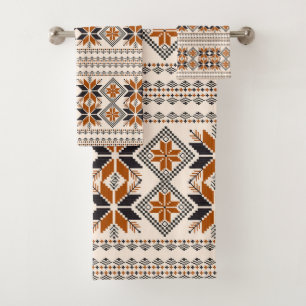 geometrisches Stammmuster Badhandtuch Set
