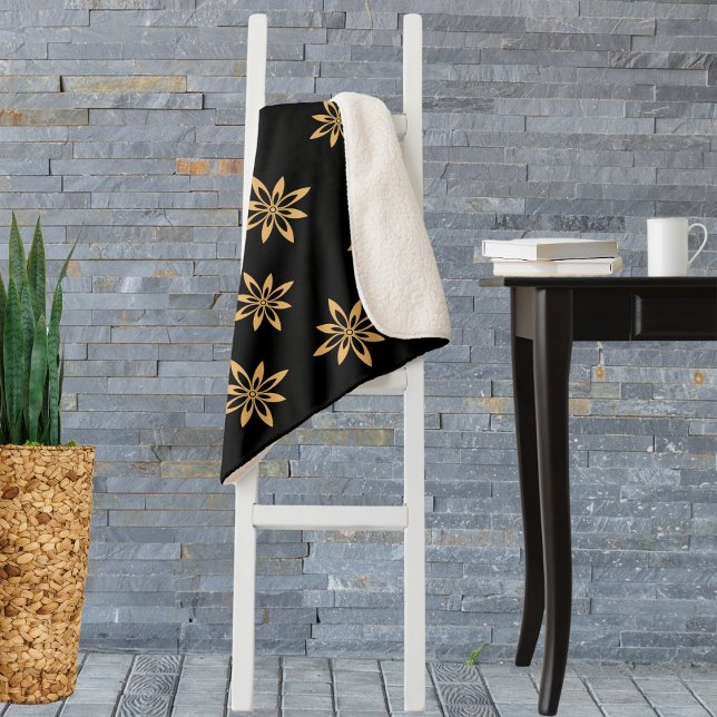 Geometrisches sternähnliches Petal-Blume-Wiederhol Sherpadecke (Von Creator hochgeladen)