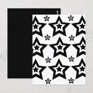 Geometrisches Sternzeichen Schwarz und Weiß Geomet Postkarte